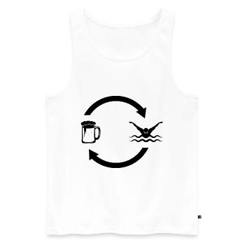 Beer load arrows and swimming - - Men's Premium Organic Tank Top - white - Front - Michal (187cm)