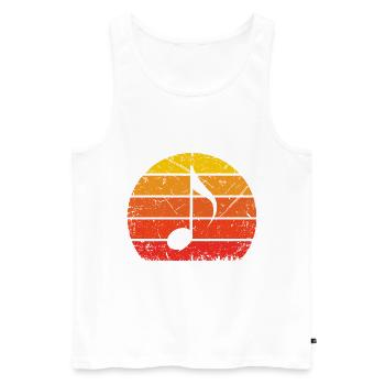 Vintage Sonne und Musik - - Männer Premium Bio Tank Top - Weiß - Vorne - Michal (187cm)