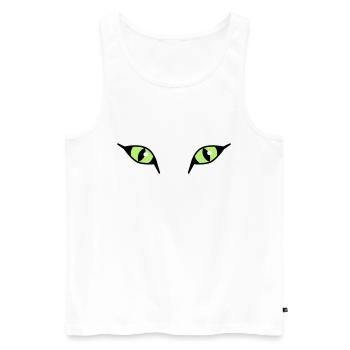 Katzenaugen 03 / Cat Eyes - Männer Premium Bio Tank Top - Weiß - Vorne - AI Model Male 178 light (178cm)