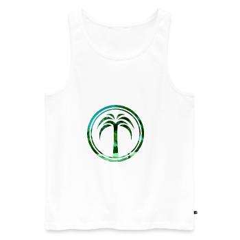 Palm tree - Men's Premium Organic Tank Top - white - Front - AI Model Male 178 light (178cm)