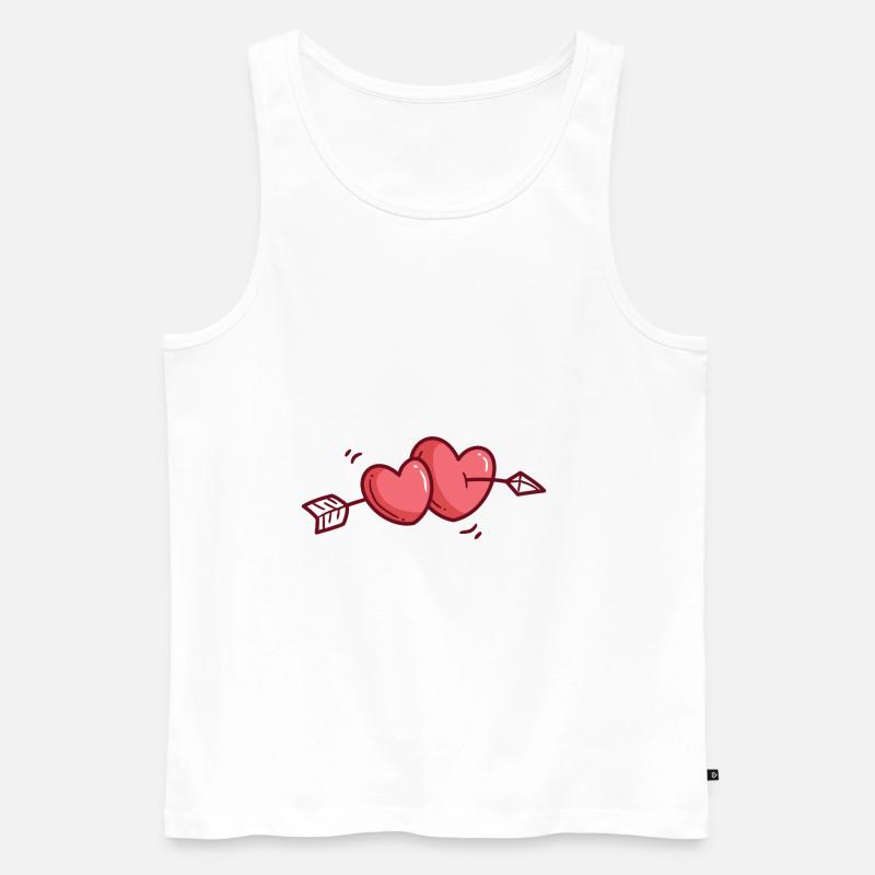 Herz - Männer Premium Bio Tank Top - Weiß
