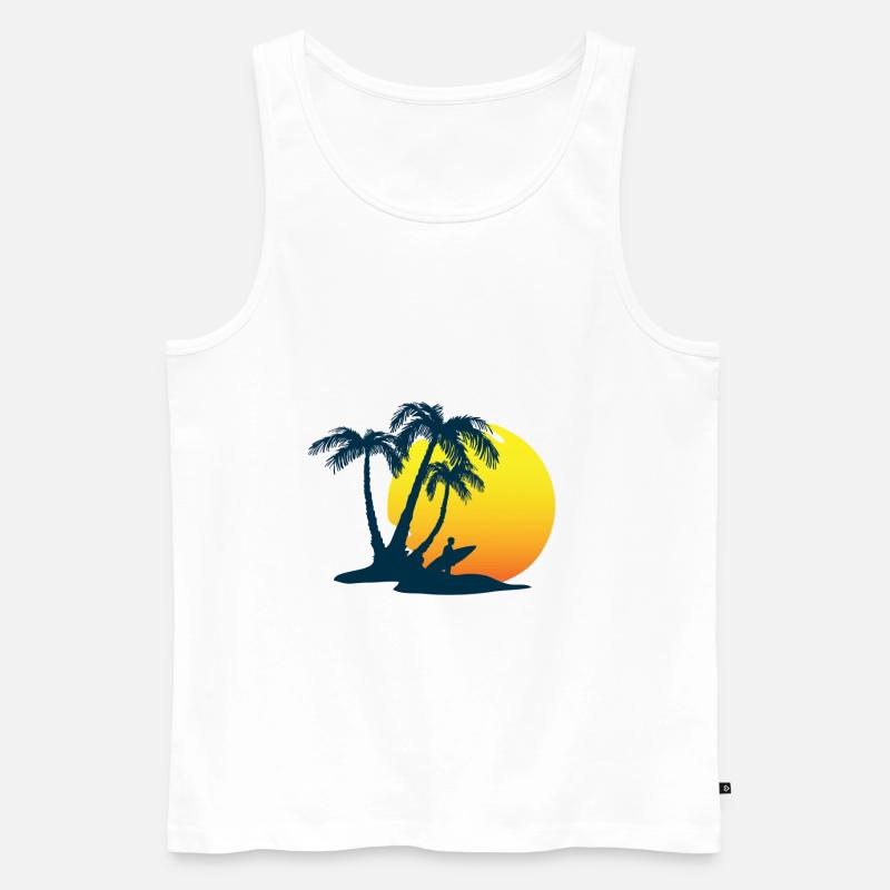 Palme - Männer Premium Bio Tank Top - Weiß