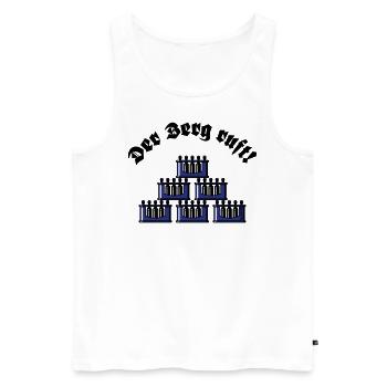 Der Berg Ruft! (Bier Bierkästen Bierkisten / Blau) - Männer Premium Bio Tank Top - Weiß - Vorne - AI Model Male 178 light (178cm)