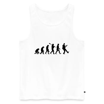 Gitarre Evolution - Männer Premium Bio Tank Top - Weiß - Vorne - AI Model Male 178 light (178cm)