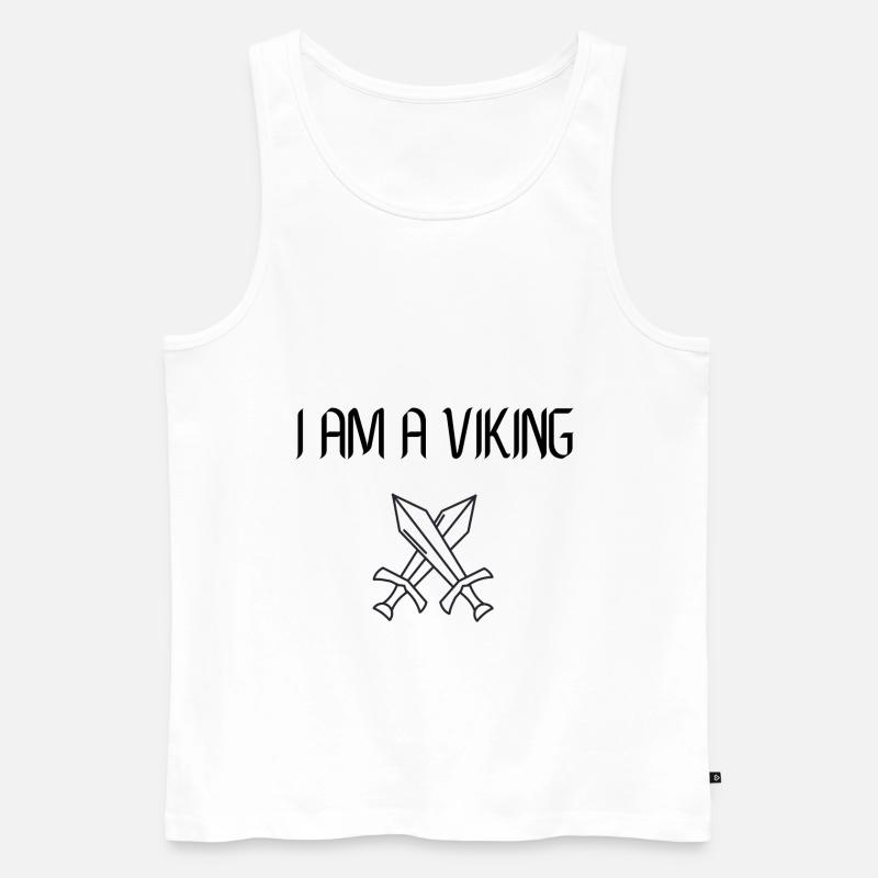Ich bin ein Wikinger - Männer Premium Bio Tank Top - Weiß