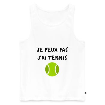 JE PEUX PAS J'AI TENNIS - Débardeur bio Premium Homme - blanc - Devant - Michal (187cm)