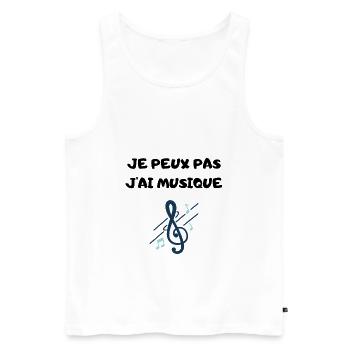 Je peux pas j'ai musique - Débardeur bio Premium Homme - blanc - Devant - Michal (187cm)