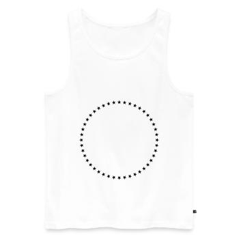 Étoile cercle géométrie - Débardeur bio Premium Homme - blanc - Devant - Michal (187cm)