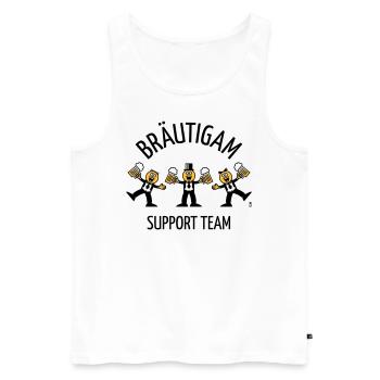 Bräutigam Support Team (JGA, Karikatur, Tanz, B) - Männer Premium Bio Tank Top - Weiß - Vorne - AI Model Male 178 light (178cm)