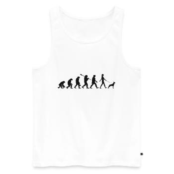 Évolution Drôle Chien de Berger Belge Malinois - Débardeur bio Premium Homme - blanc - Devant - Michal (187cm)
