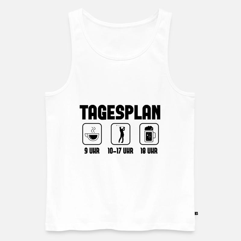 Tagesplan - - Männer Premium Bio Tank Top - Weiß