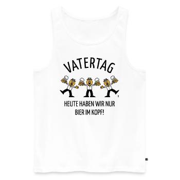 Vatertag – Bier Im Kopf (Karikatur Tanz / 3C / B) - Männer Premium Bio Tank Top - Weiß - Vorne - Michal (187cm)