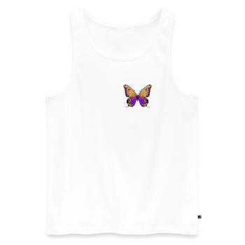 Multicolored Butterfly - Men's Premium Organic Tank Top - white - Front - AI Model Male 178 light (178cm)
