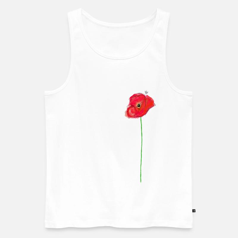Mohnblumen malen - Männer Premium Bio Tank Top - Weiß