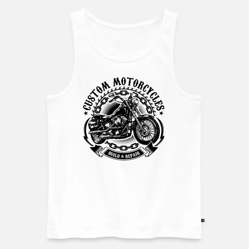 CUSTOM MOTORCYCLES - Schwarz - Männer Premium Bio Tank Top - Weiß