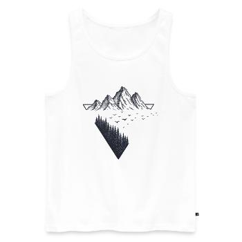 Randonnée en montagne camping randonnée en plein air trekking - Débardeur bio Premium Homme - blanc - Devant - Michal (187cm)