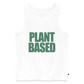Plant based Vegetarisch Vegan - Männer Premium Bio Tank Top - Weiß - Vorne - AI Model Male 178 light (178cm)