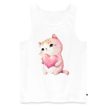 Mignon bébé chat maman enfants T-shirt - Débardeur bio Premium Homme - blanc - Devant - Michal (187cm)