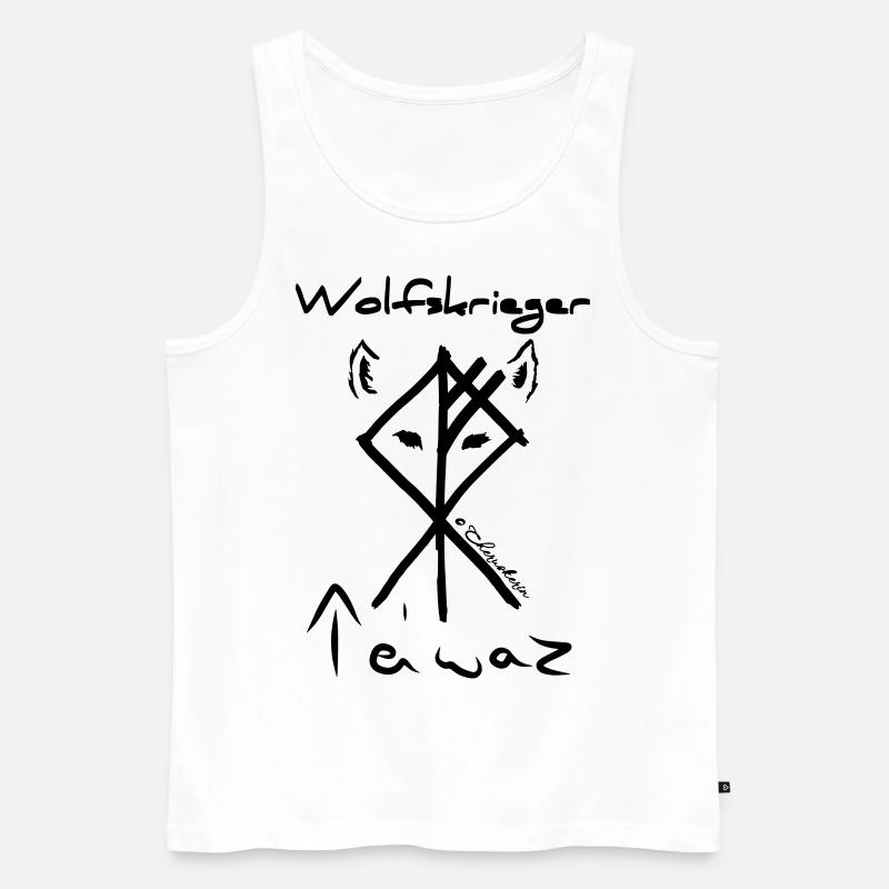Wolf Teiwaz - Männer Premium Bio Tank Top - Weiß