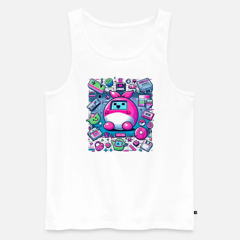 90s Tech Nostalgia - Männer Premium Bio Tank Top - Weiß