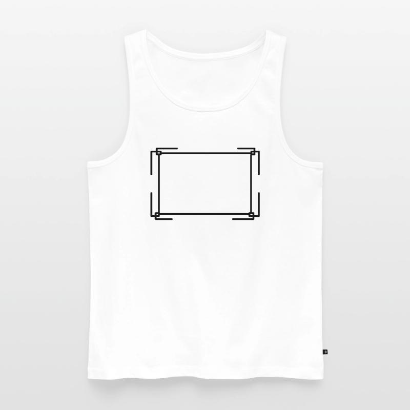 Rectangular frame in black basic text Men's Premium Organic Tank Top