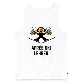 Après-Ski Lehrer (Bier / Karikatur / 3C) - Männer Premium Bio Tank Top - Weiß - Vorne - AI Model Male 178 light (178cm)