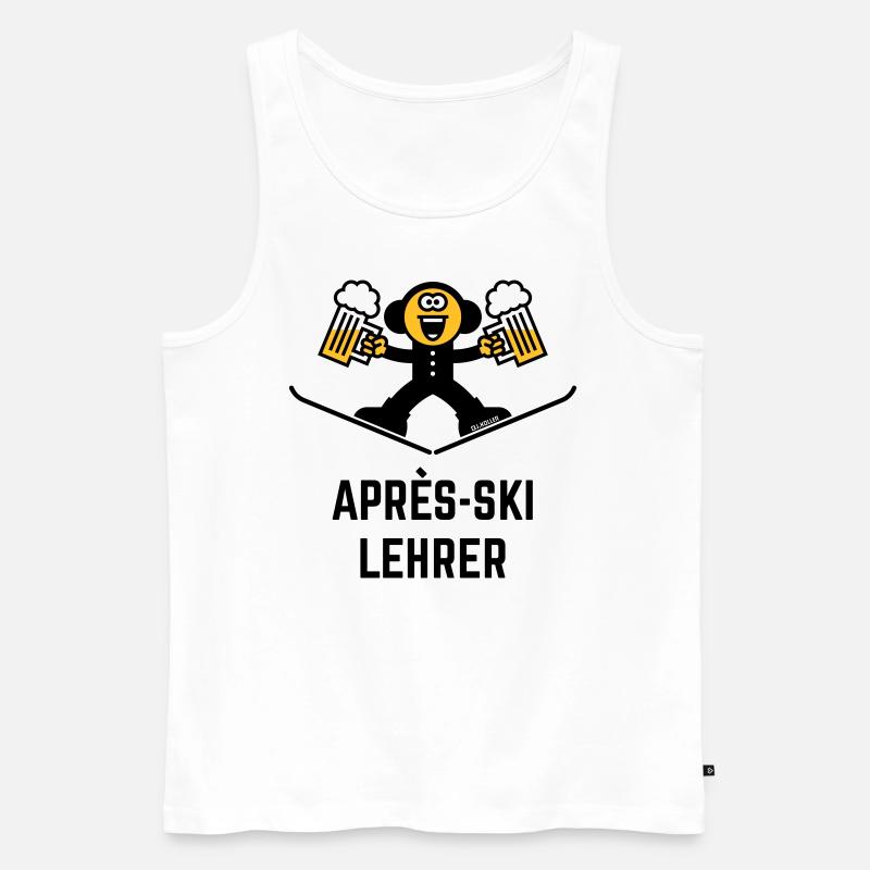 Après-Ski Lehrer (Bier / Karikatur / 3C) - Männer Premium Bio Tank Top - Weiß