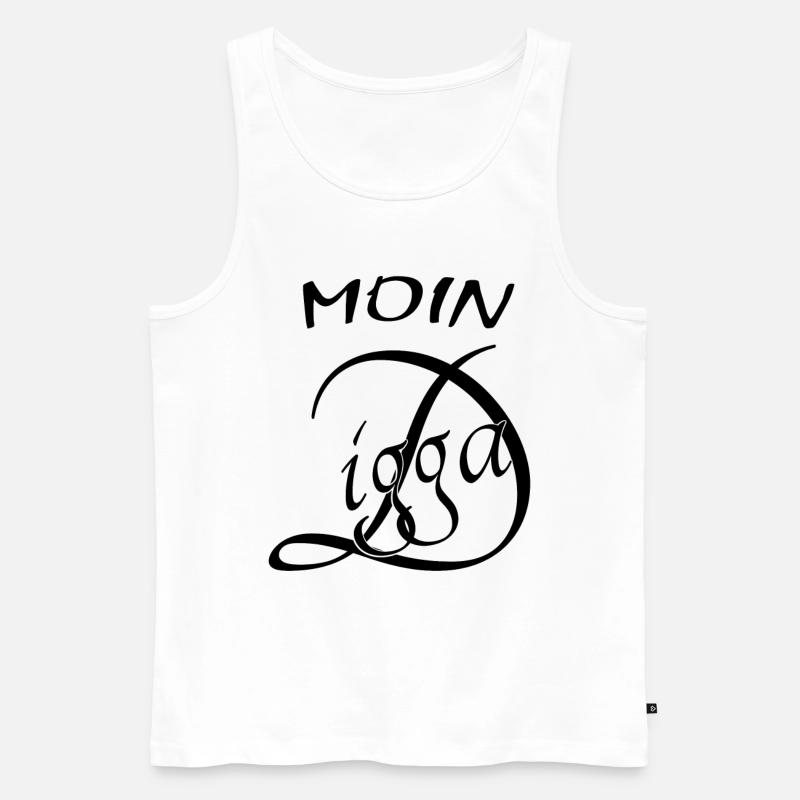 Moin Digga - Männer Premium Bio Tank Top - Weiß