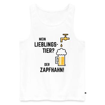 Mein Lieblingstier? Der Zapfhahn! (Bier / 2C) - Männer Premium Bio Tank Top - Weiß - Vorne - AI Model Male 178 light (178cm)