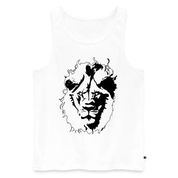 Lion - Débardeur bio Premium Homme - blanc - Devant - AI Model Male 178 light (178cm)