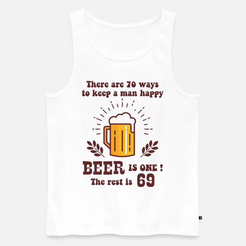Bier - Männer Premium Bio Tank Top - Weiß