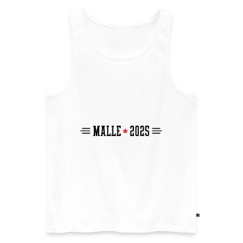 Malle 2025 - Männer Premium Bio Tank Top - Weiß - Vorne - Michal (187cm)