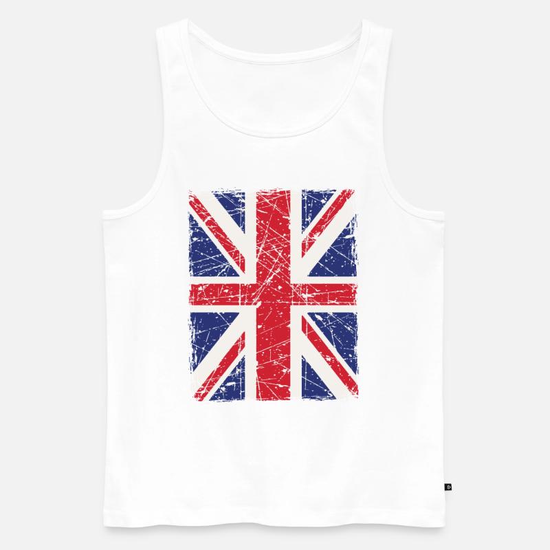 Union Jack - Men's Premium Organic Tank Top - white