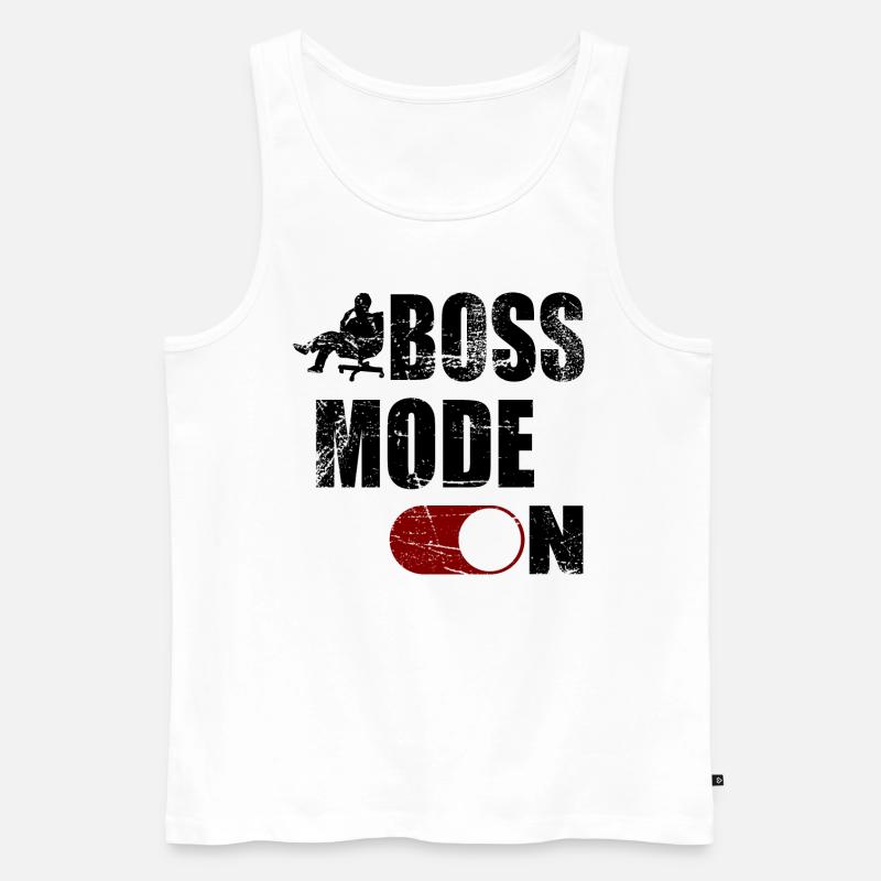 BOSS MODE ON - Männer Premium Bio Tank Top - Weiß