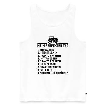 Landwirt traktor mein perfekter tag traktor - Männer Premium Bio Tank Top - Weiß - Vorne - Michal (187cm)