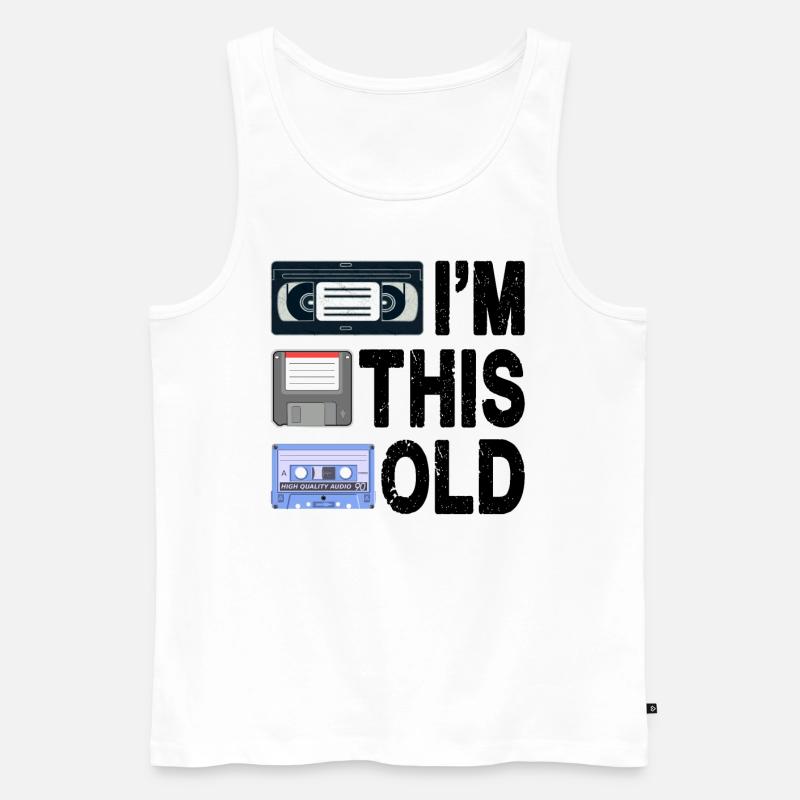 Ich bin so alt - Männer Premium Bio Tank Top - Weiß
