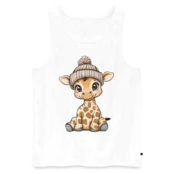 Girafe mignon mignon bébé enfants animal dessin animé - Débardeur bio Premium Homme - blanc - Devant - Michal (187cm)