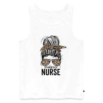Lustige Dialysekrankenschwester Nephrologie Unordentliches Brötchen - Männer Premium Bio Tank Top - Weiß - Vorne - Michal (187cm)