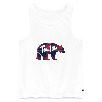 Tonton Ours Idée Cadeau Assortis Pour La Famille - Débardeur bio Premium Homme - blanc - Devant - Michal (187cm)
