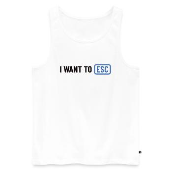 Je veux ESC - Cadeau Informaticien, Développeur - Débardeur bio Premium Homme - blanc - Devant - Michal (187cm)