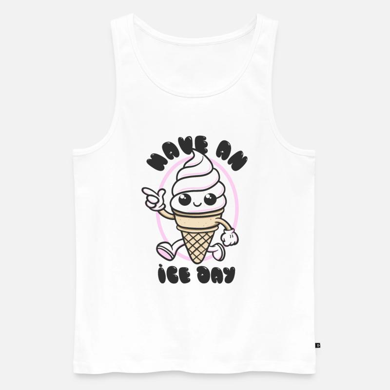 Have an Ice Day - Süßes Eiscreme Maskottchen - Männer Premium Bio Tank Top - Weiß