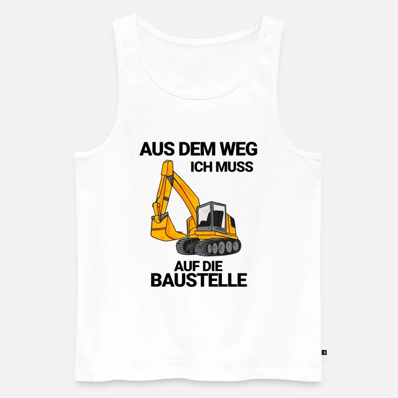 Baustelle Bagger Baggerfahrer Geschenk - Männer Premium Bio Tank Top - Weiß
