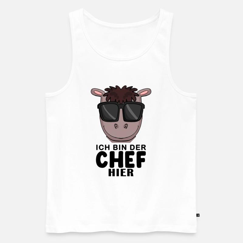 Cool Pferd Chef Spruch - Männer Premium Bio Tank Top - Weiß