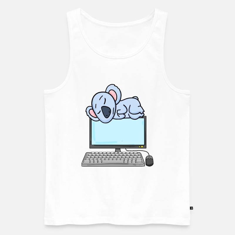 Koala Computer Nerd Programmer Gift - Men's Premium Organic Tank Top - white