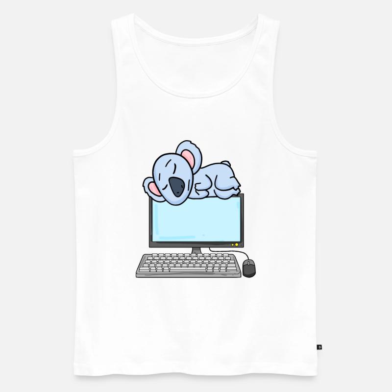 Koala Computer Nerd Programmierer Geschenk - Männer Premium Bio Tank Top - Weiß