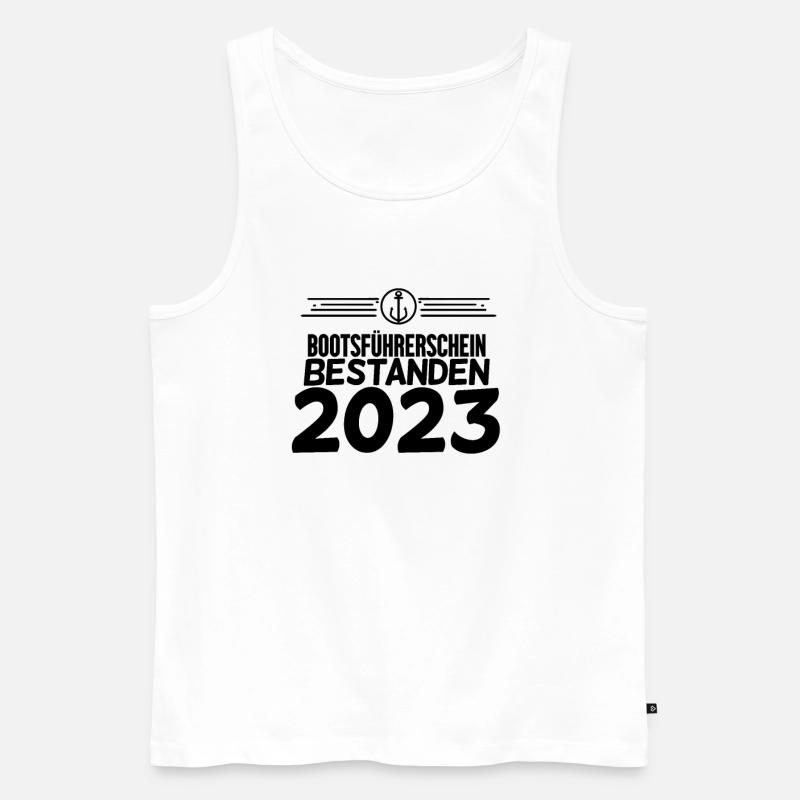 Bootsführerschein 2023 Motorboot Geschenk - Männer Premium Bio Tank Top - Weiß