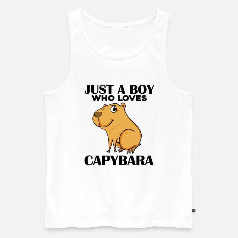 Capybara Junge - Männer Premium Bio Tank Top - Weiß