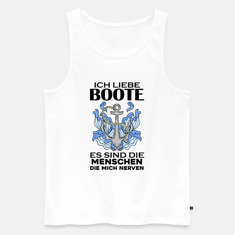 Boote Motorboot Boot - Männer Premium Bio Tank Top - Weiß