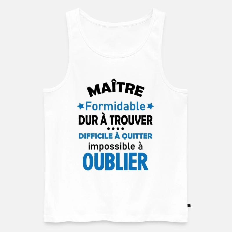 Maître formidable idée cadeau maître d'école - Débardeur bio Premium Homme - blanc