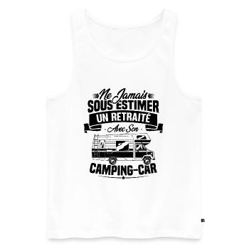 Un retraité avec son camping-car - humour cadeau - Débardeur bio Premium Homme - blanc - Devant - Michal (187cm)